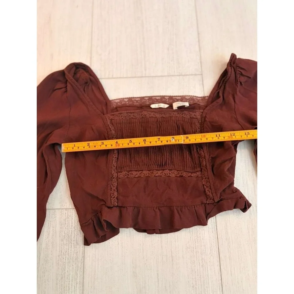 Aritzia La Boheme Wilfred Sz S Burgundy Top Cropped